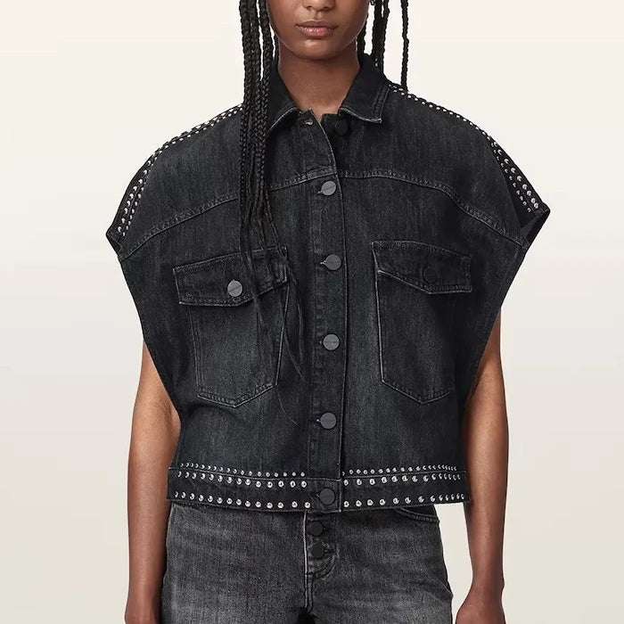 AllSaints риза дамска от деним ALBA