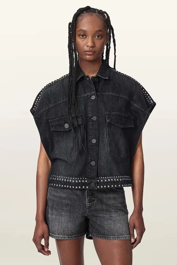 AllSaints риза дамска от деним ALBA