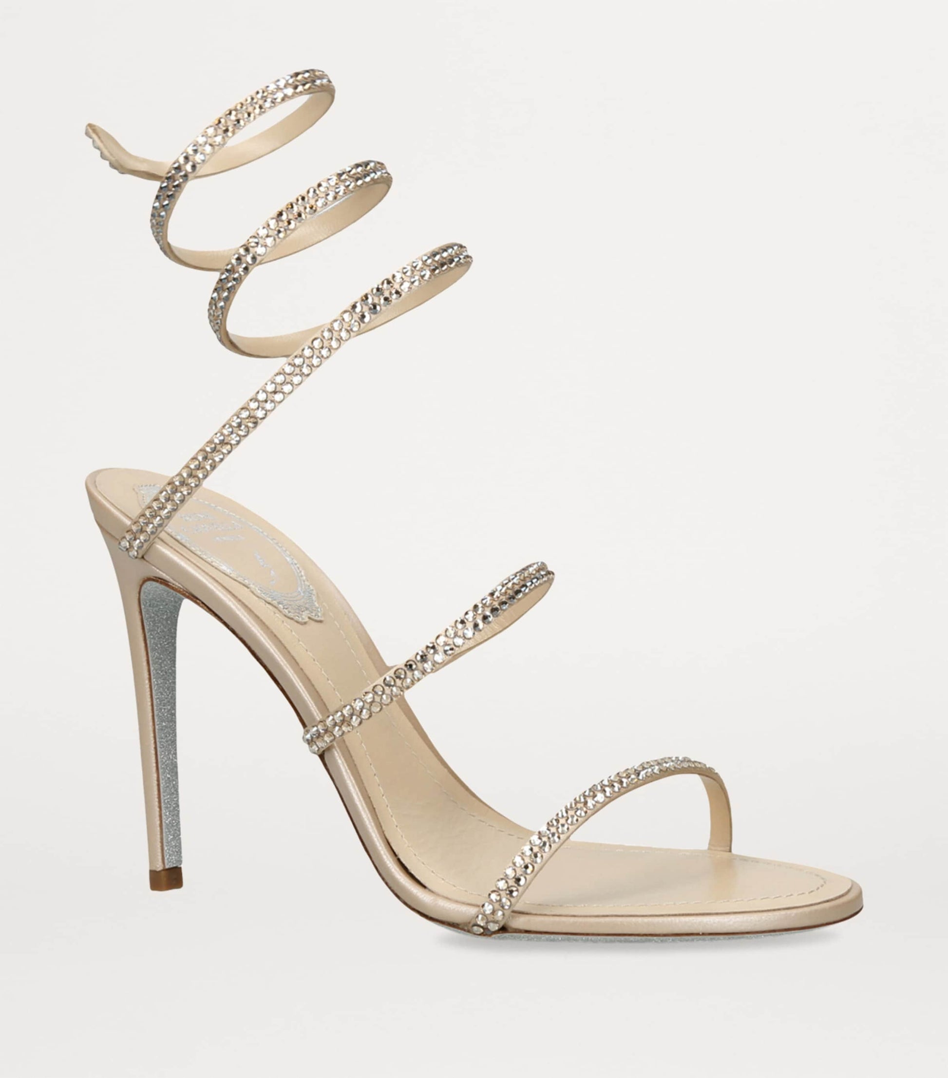 René Caovilla Gold Embellished Cleo II Heeled Sandals 105