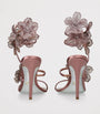 René Caovilla Nude Satin Floral Cleo Sandals 105
