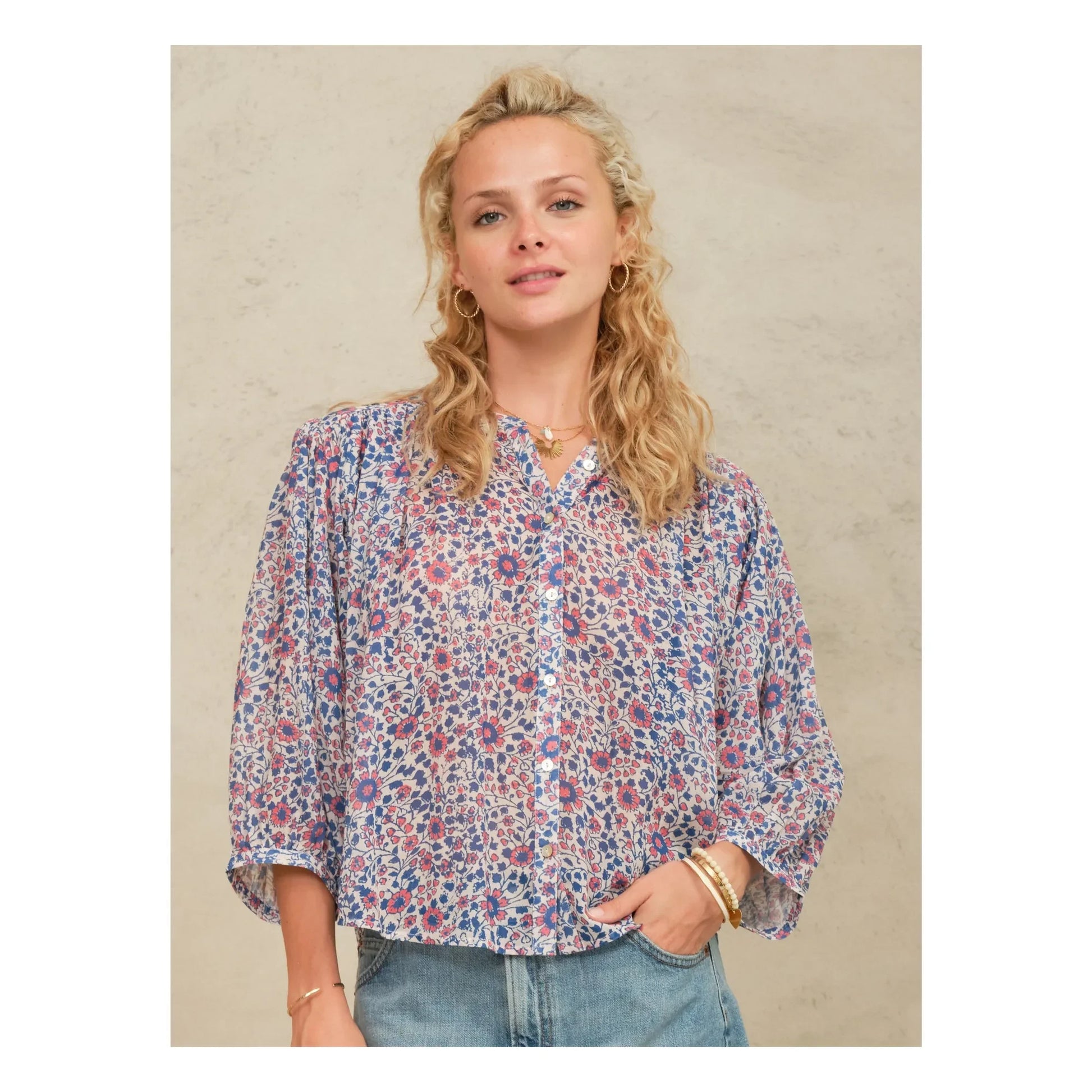 M.A.B.E. - Della Coton blouse | Pink