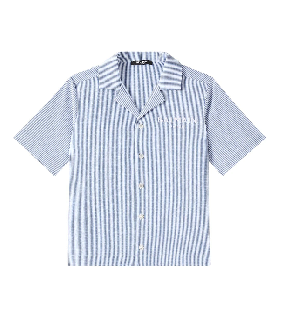 Balmain Kids - Logo pinstripe cotton-blend shirt