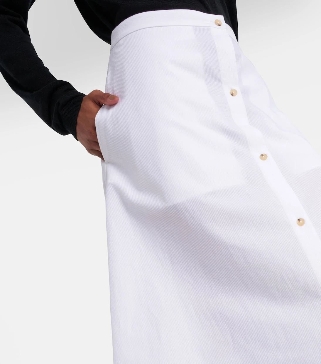 Toteme - High-rise cotton maxi skirt