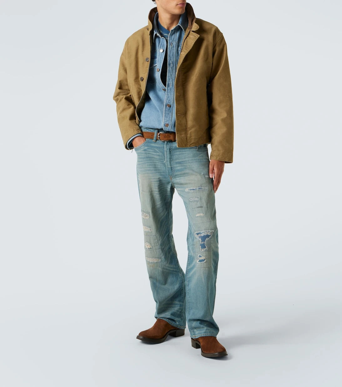 RRL - Suede and leather cowboy boots