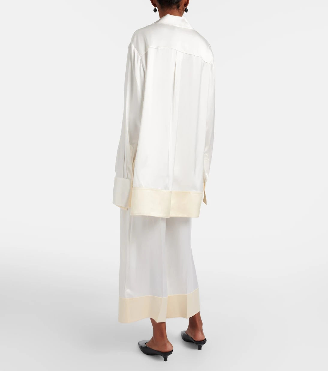 Toteme - Cropped satin wide-leg pants