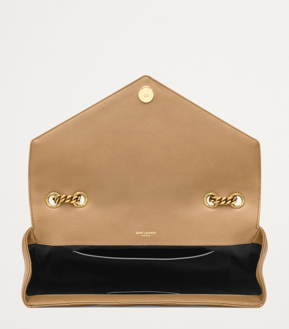 Saint Laurent Brown Medium Leather Loulou Shoulder Bag