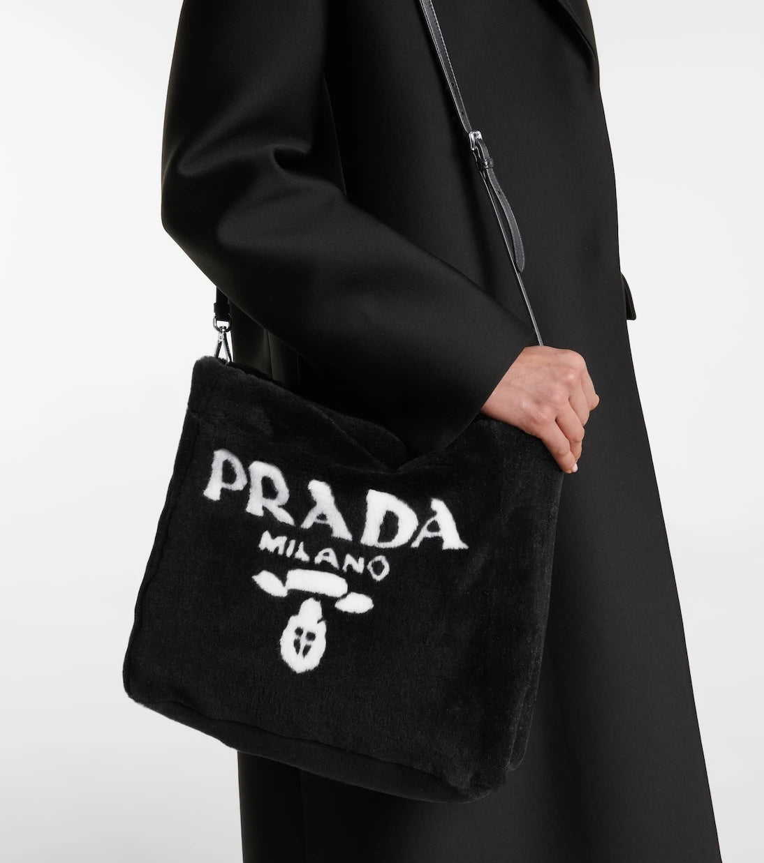 Prada - Medium shearling tote