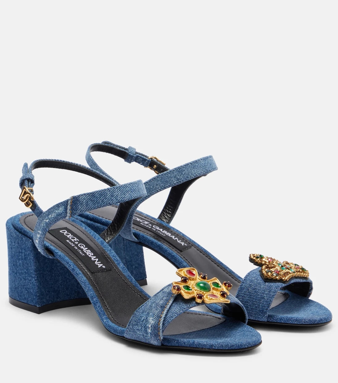 Dolce&Gabbana - صندل جينز 60 مرصّع