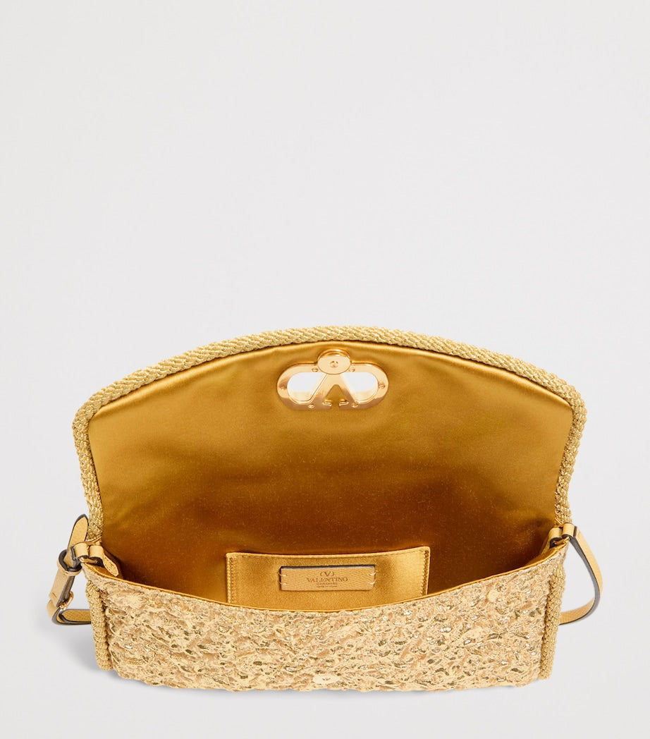 Metallic Vain Soft Shoulder Bag