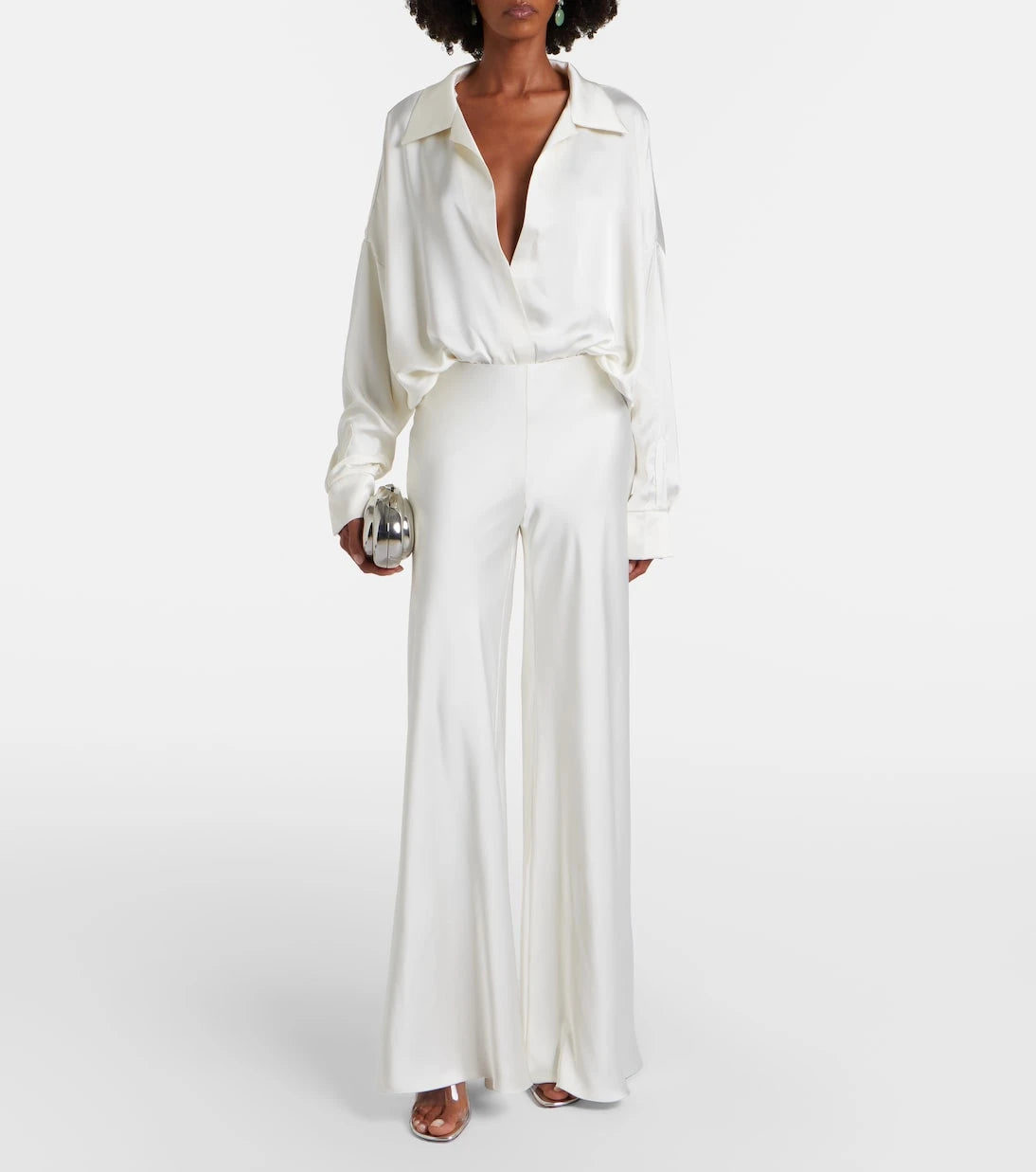 Norma Kamali - Satin wide-leg pants