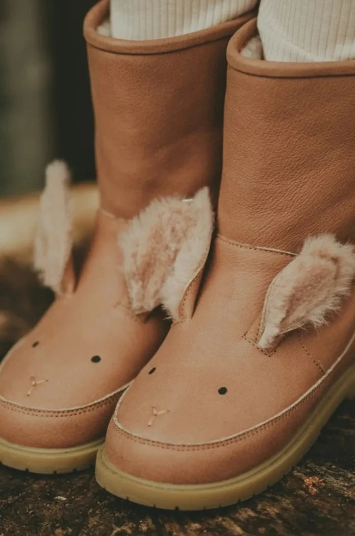 Donsje Wadudu Exclusive Boots Fluffy Bunny Çocuk Deri Kışlık Botlar