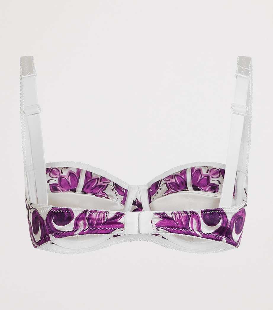 Dolce & Gabbana Multi Silk-Blend Majolica Print Bra Top