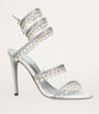 René Caovilla White Embellished Chandelier Heeled Sandals 105