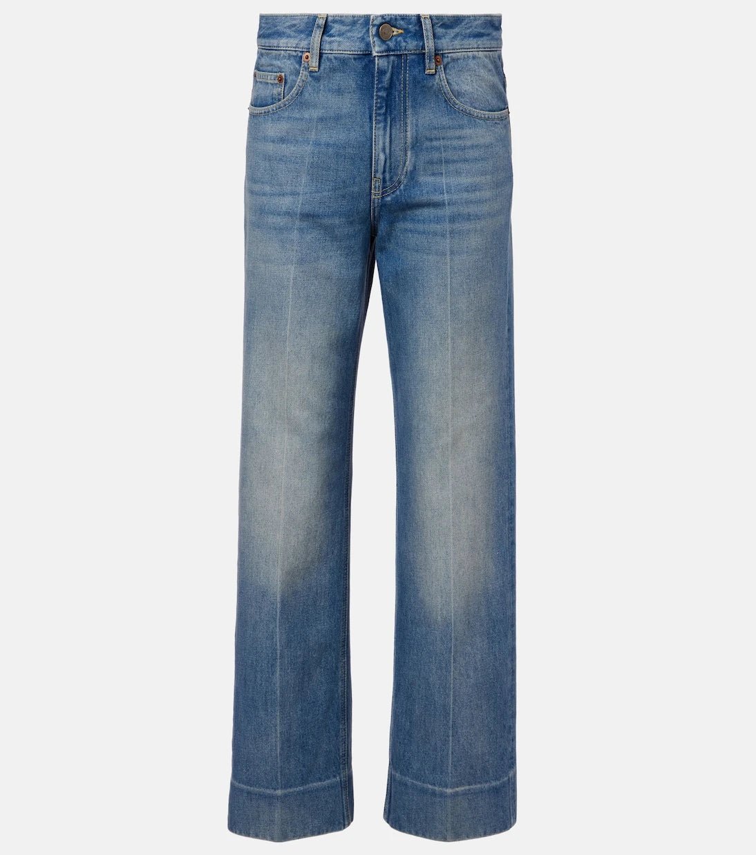 Valentino - Faded wide-leg jeans