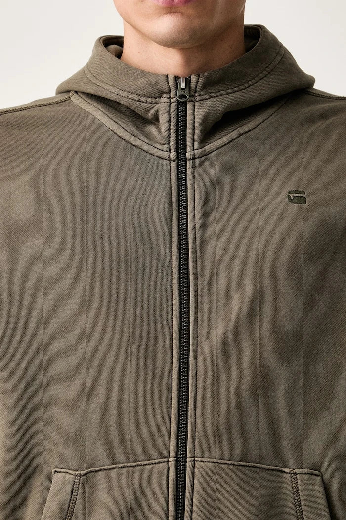 G-Star erkek pamuklu fermuarlı sweatshirt Unit washed full zip hdd
