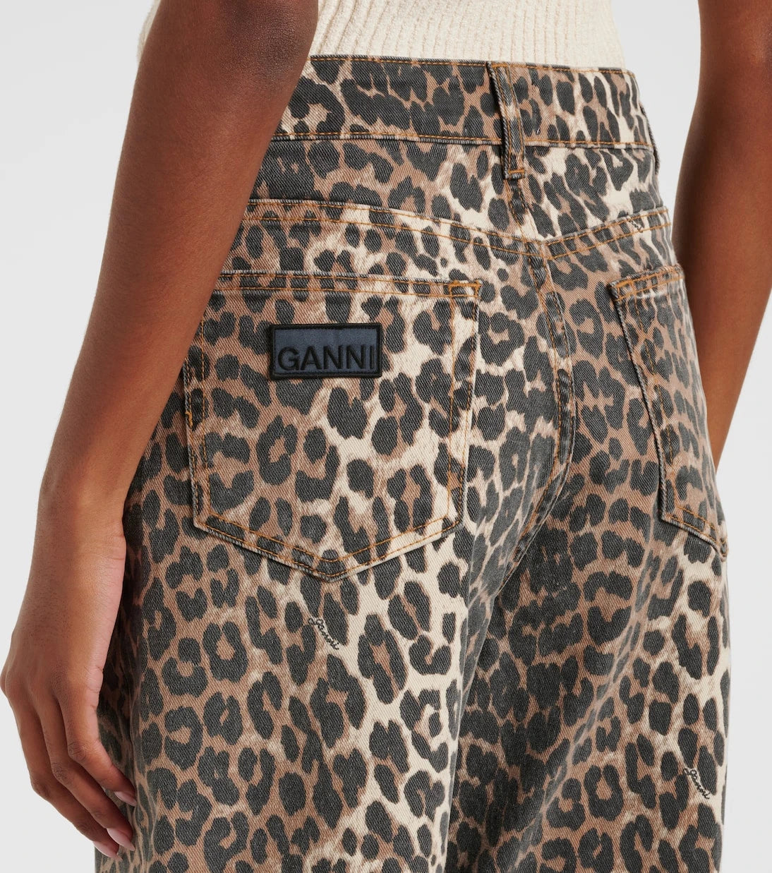 Ganni - Izey leopard-print straight jeans
