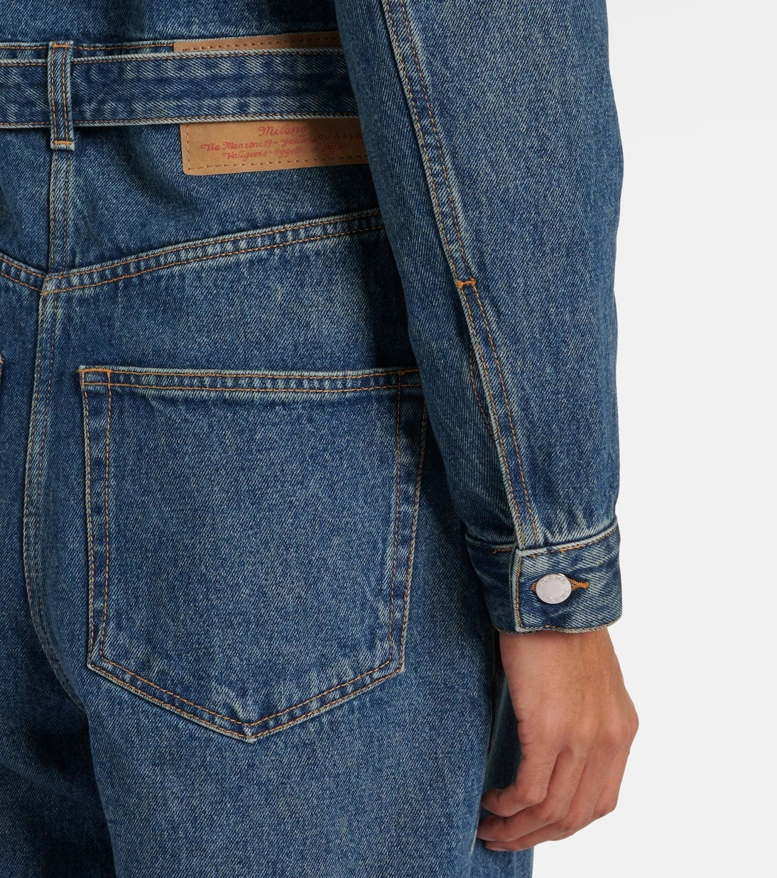Prada - Belted denim jumpsuit
