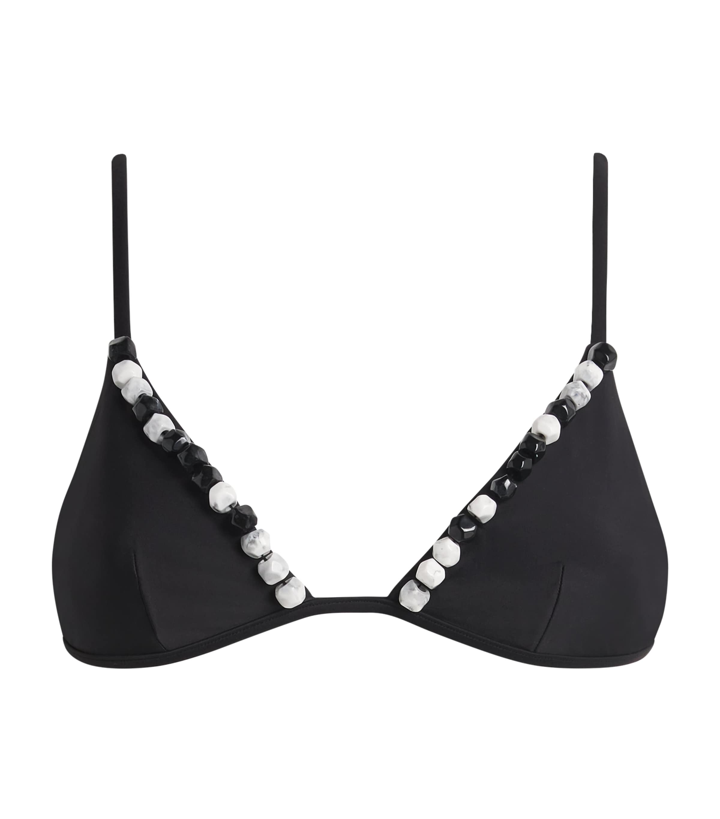 Black Beaded Baci Bikini Top
