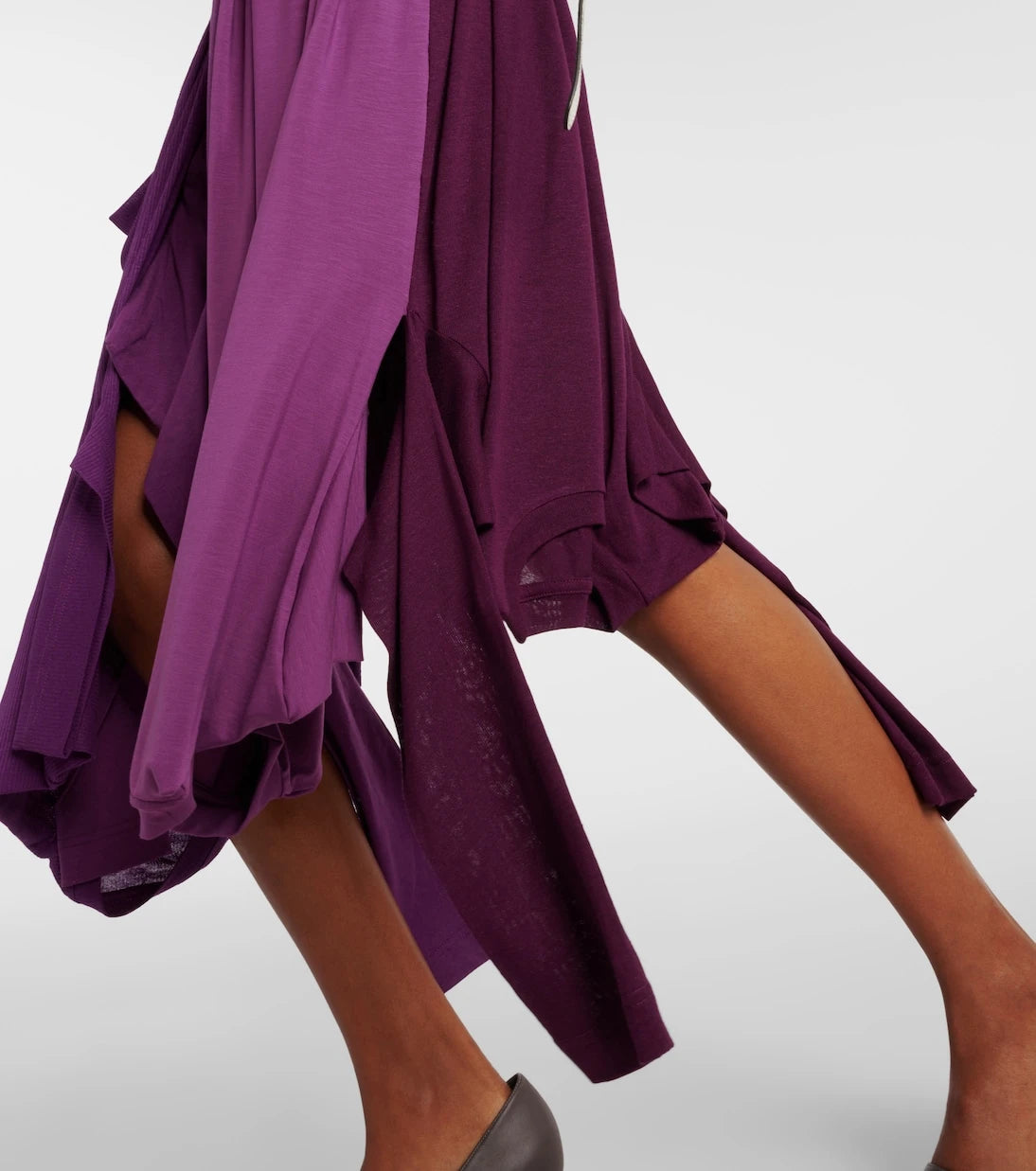 Acne Studios - فستان ميدي قطني بتصميم مكسّر وتفاصيل تالفة