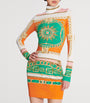 Balmain Multi Jersey Printed High-Neck Mini Dress