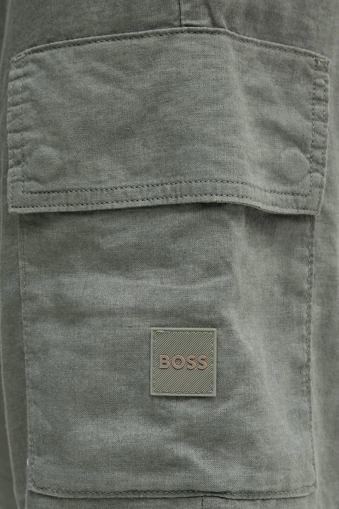 BOSS Orange Erkek Keten Kargo Şort