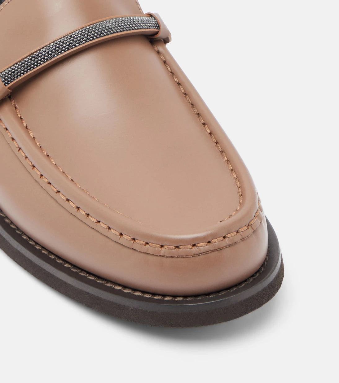 Brunello Cucinelli - Monili leather loafers