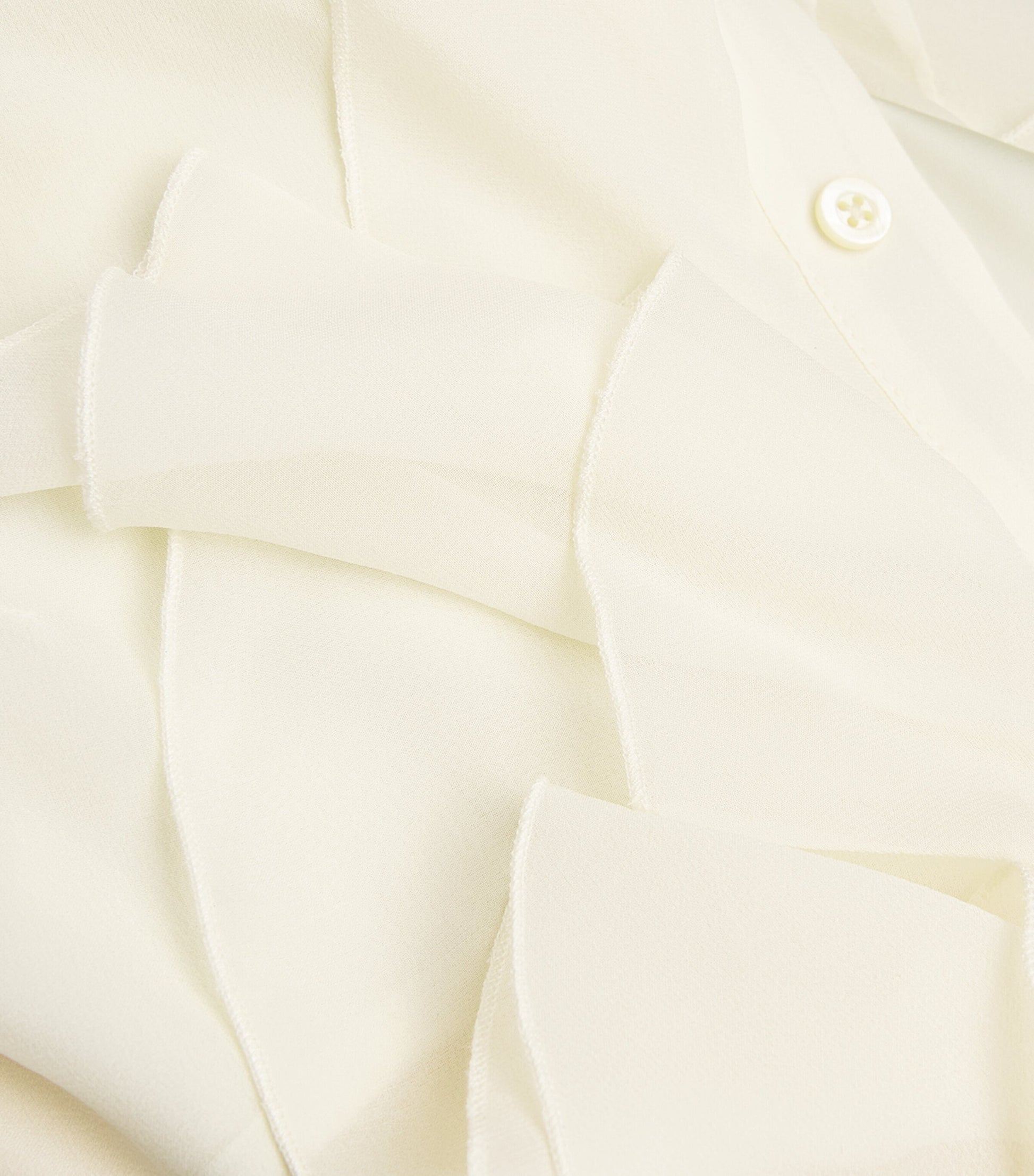 White Silk Ruffle Midi Dress