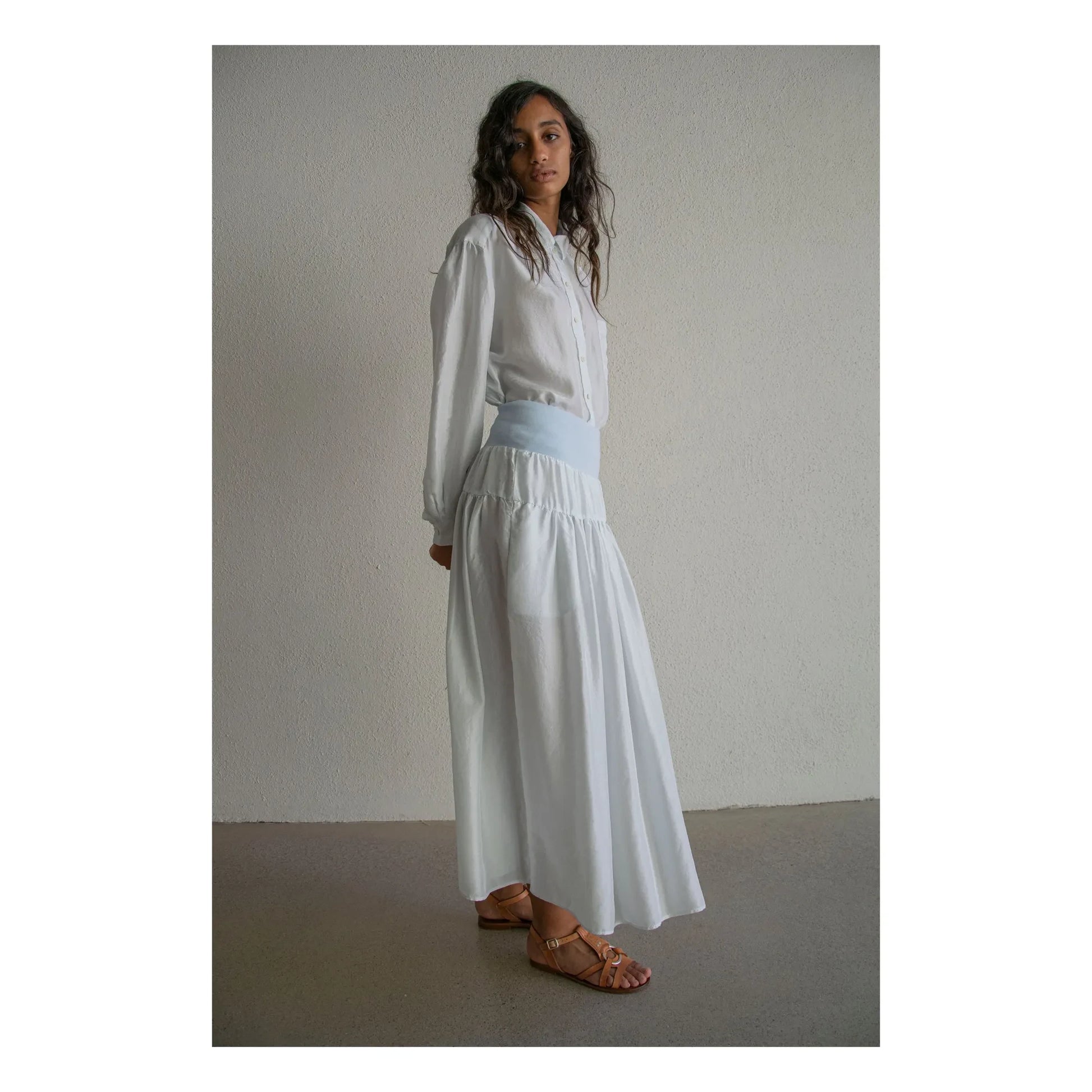 THEAVANT - Charlotte silk skirt | Light Blue