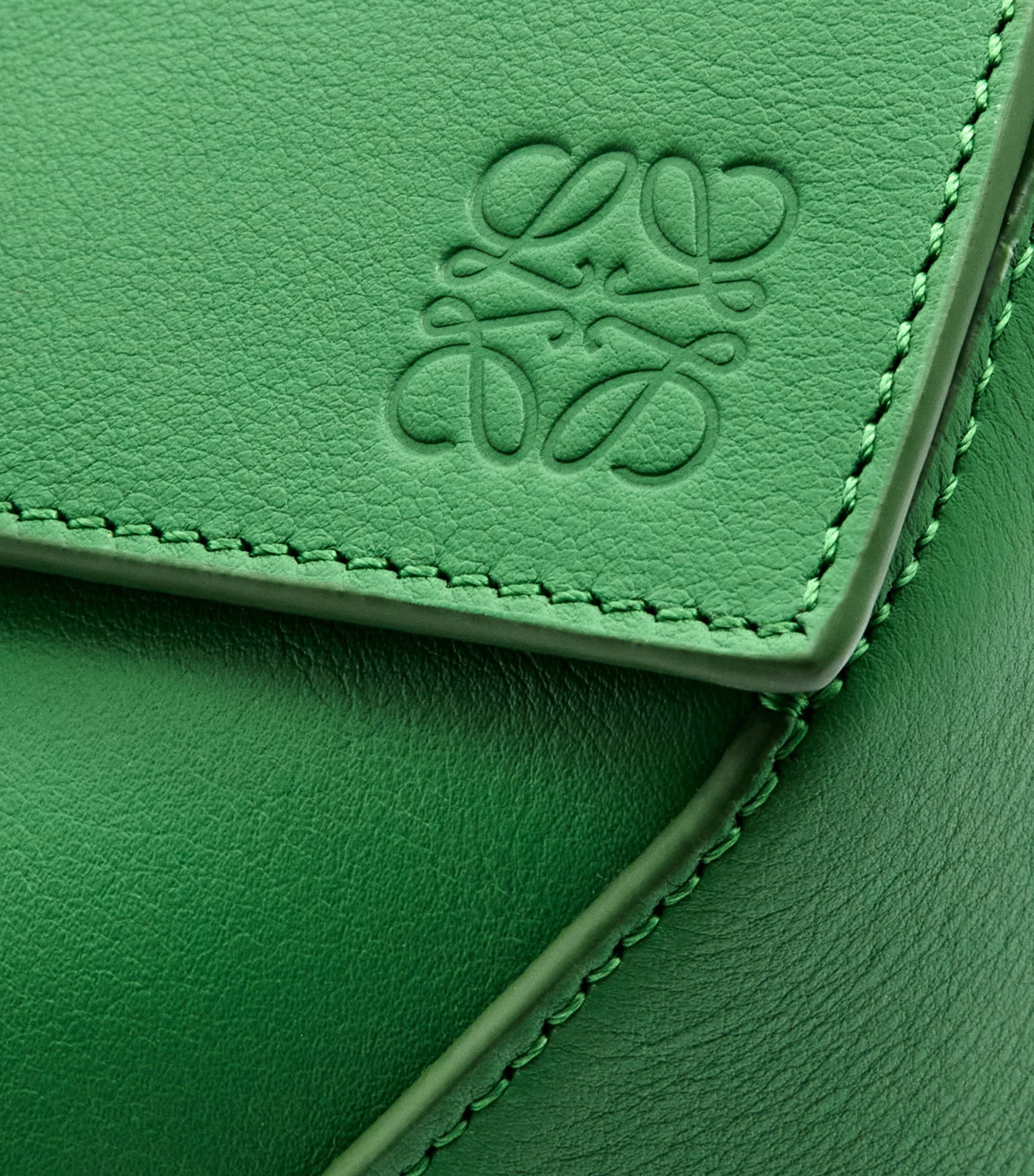 LOEWE Green Small Leather Puzzle Edge Belt Bag