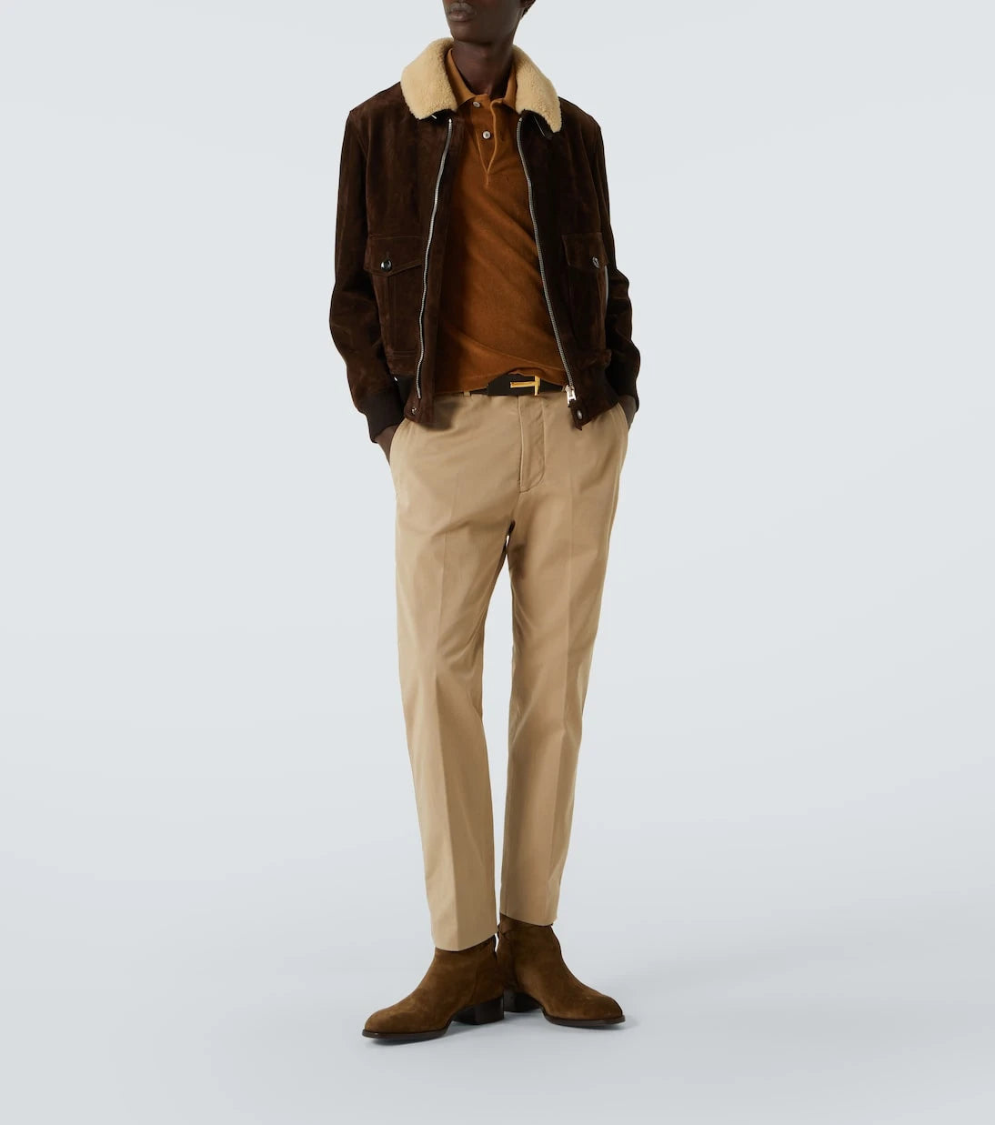 Tom Ford - Shearling-trimmed suede blouson