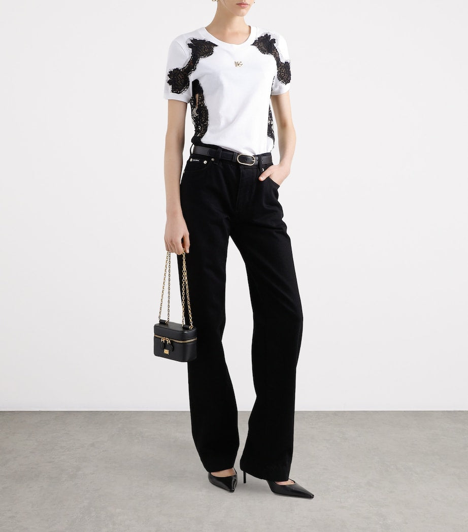 Multi Logo Plaque Straight Jeans