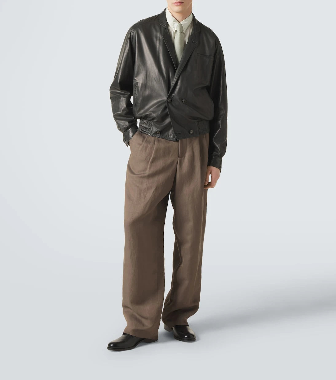 Giorgio Armani - Archivio leather bomber jacket