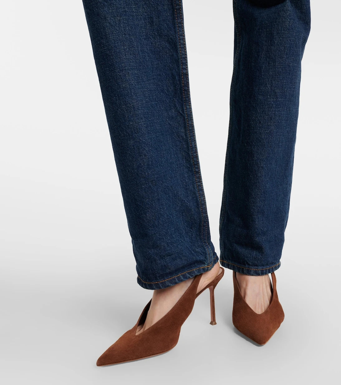 Aquazzura - Voltaire 85 suede slingback pumps