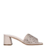 Gina Beige Leather Embellished Florence Heeled Mules 50