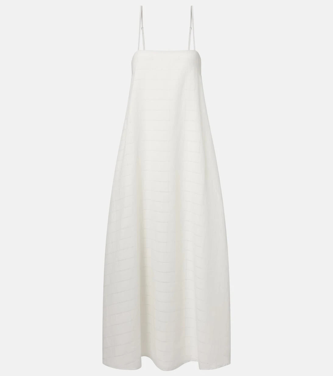 Asceno - Melfi checked linen and cotton maxi dress