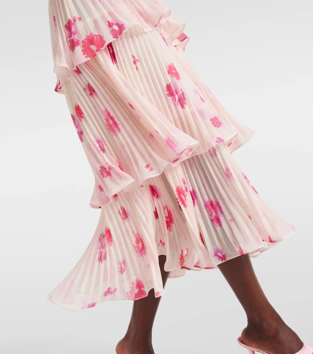 Self-Portrait - Floral chiffon midi dress
