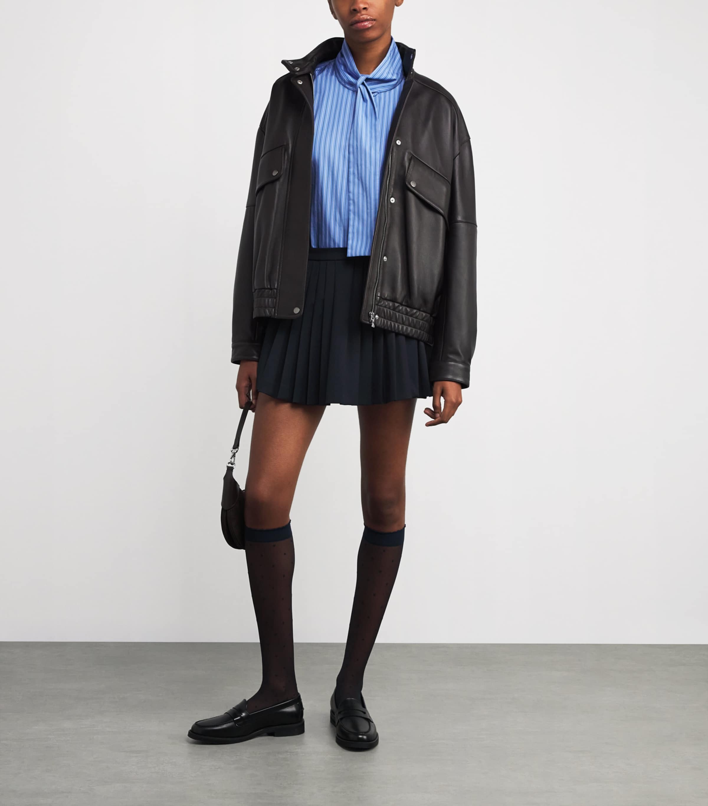 Sandro Paris Blue Pleated Mini Skirt