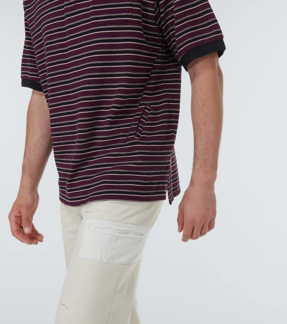 Undercover - Striped cotton polo shirt