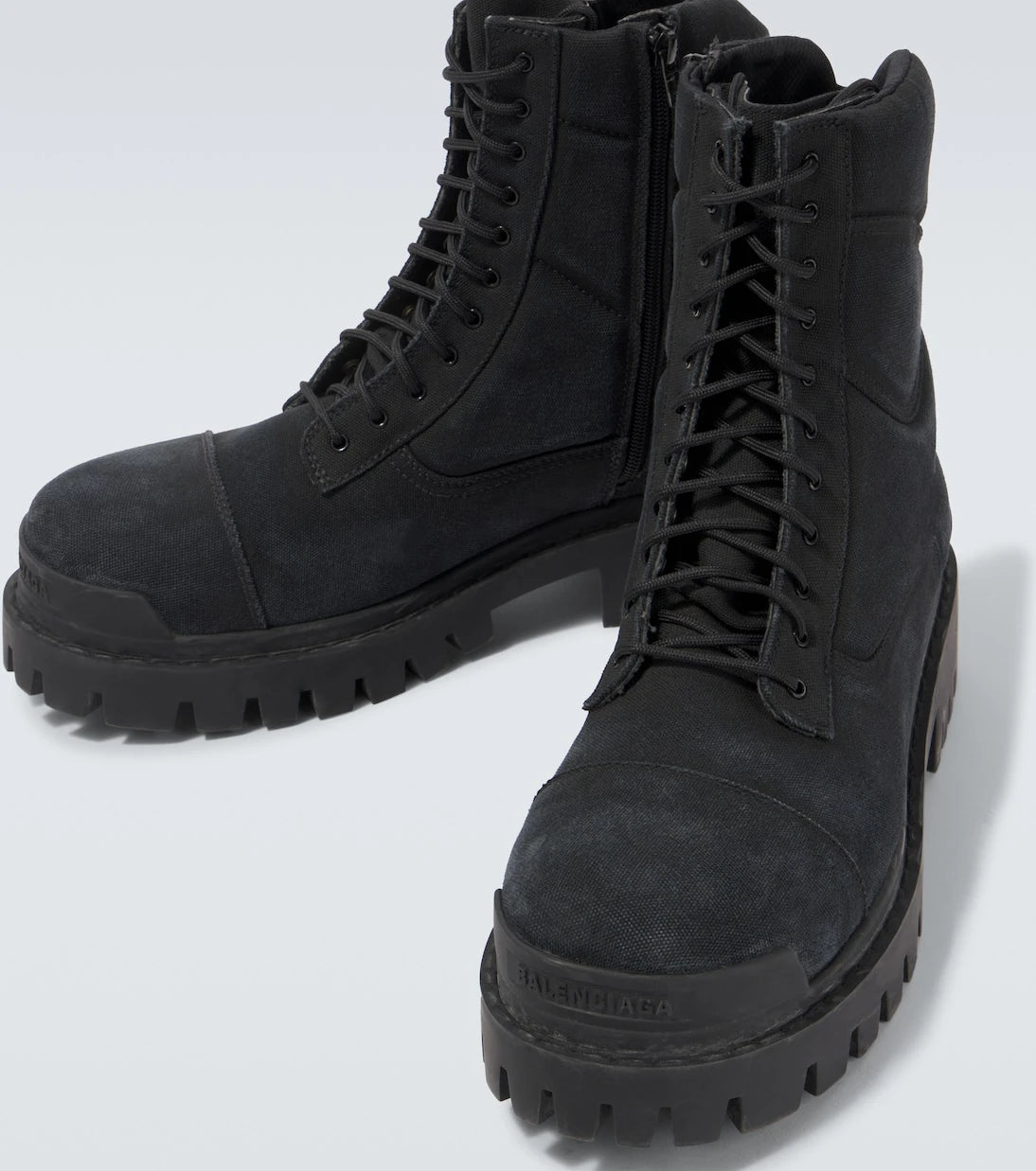Balenciaga - Combat Strike canvas lace-up boots