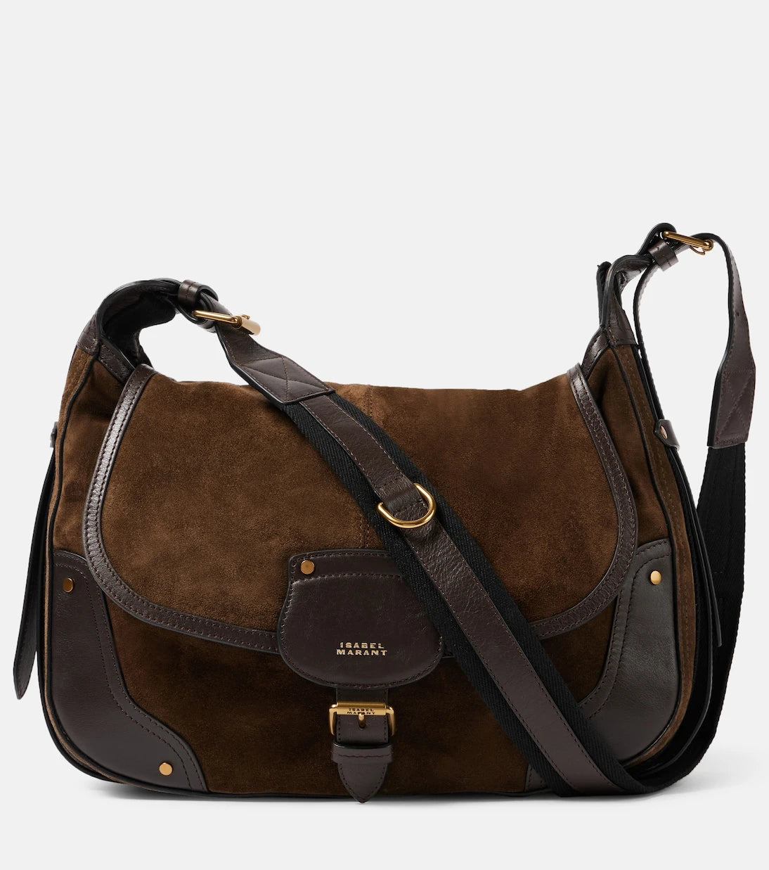 Isabel Marant - Sierra leather-trimmed suede shoulder bag