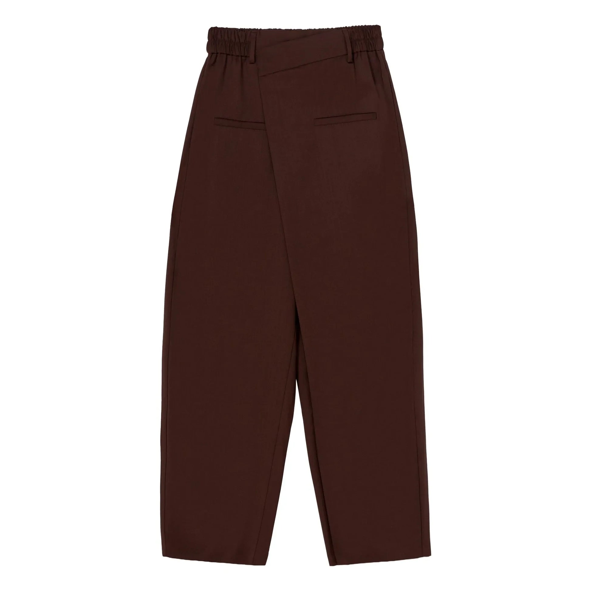 Cordera - Tailored Wool Double Breasted Pants | Burgundy