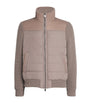 Corneliani Beige Shearling-Trim Padded Jacket