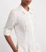 Simkhai White Linen-Blend Claudine Midi Shirt Dress