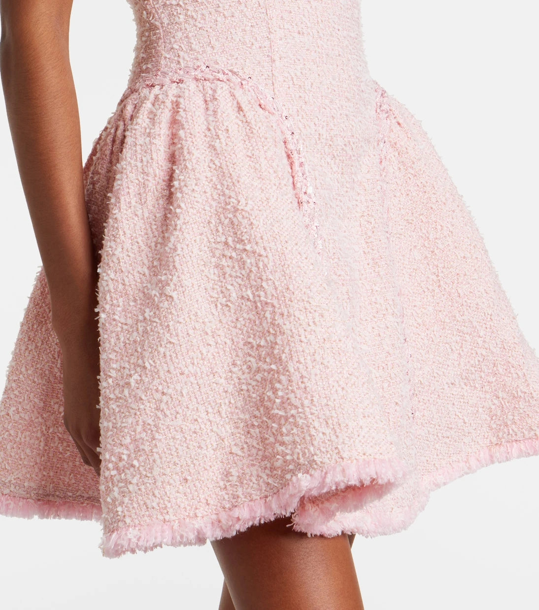 Self-Portrait - Sequined bouclé tweed minidress