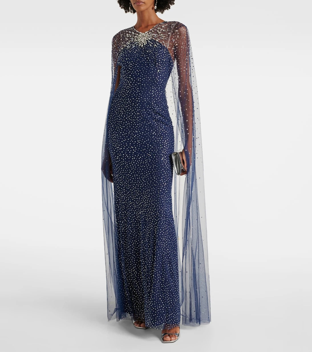Jenny Packham - Embellished caped Mabel gown