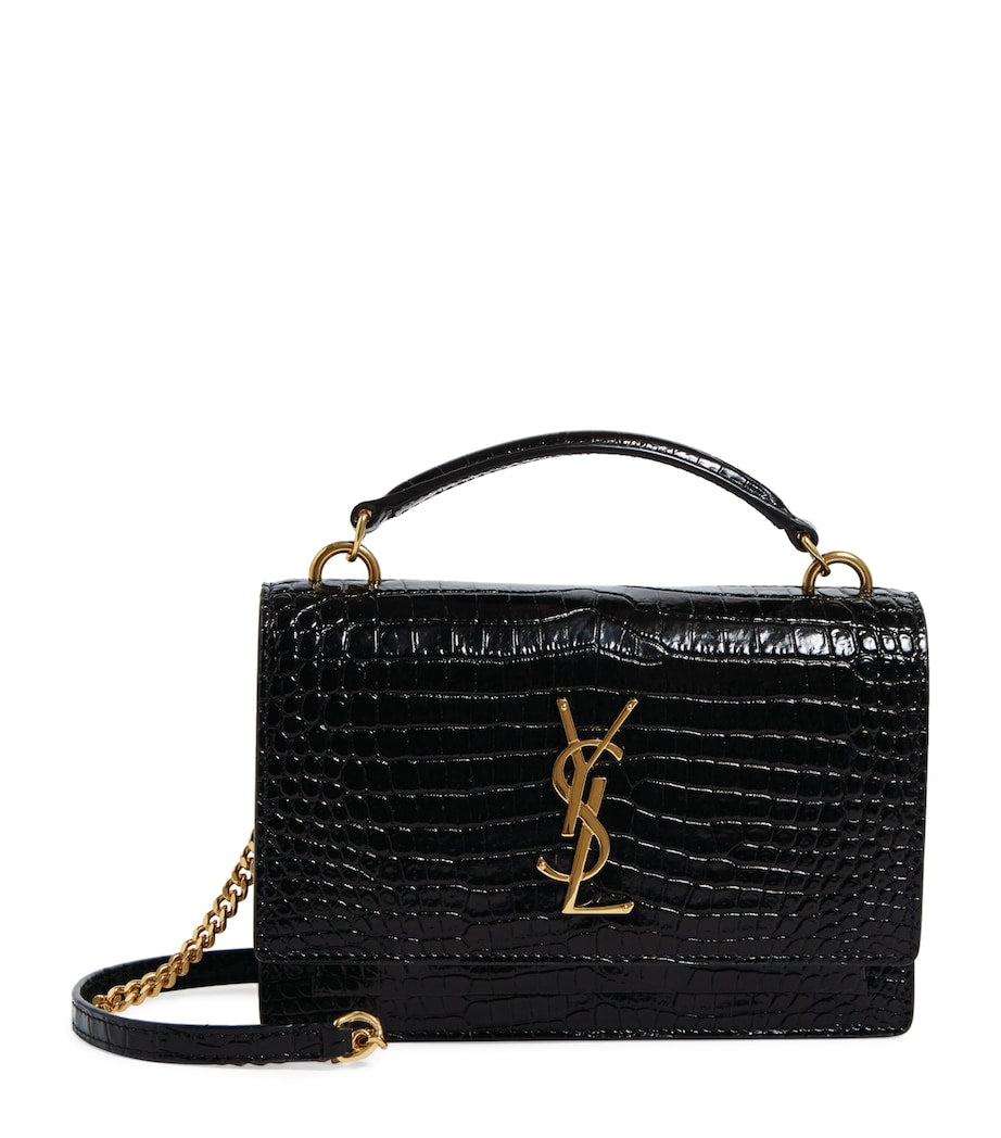 Saint Laurent Black Monogram Chain Wallet