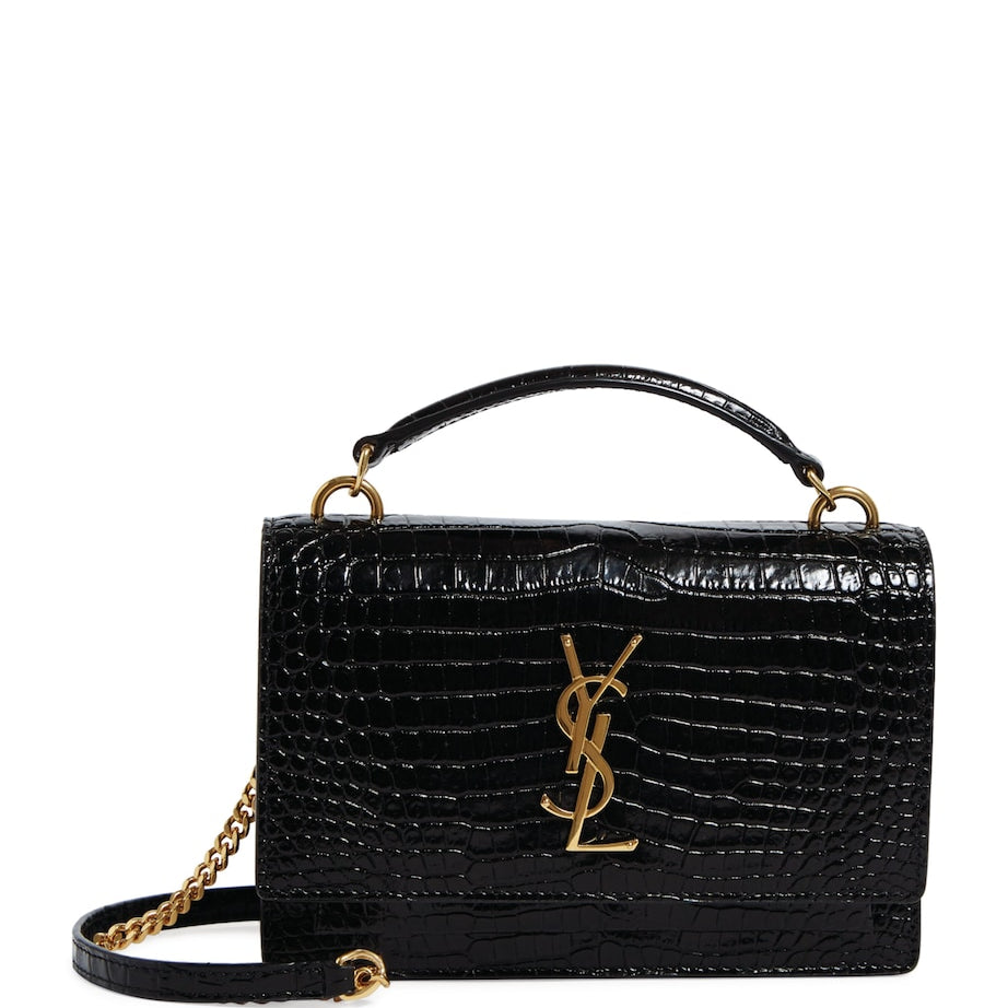 Saint Laurent Black Monogram Chain Wallet