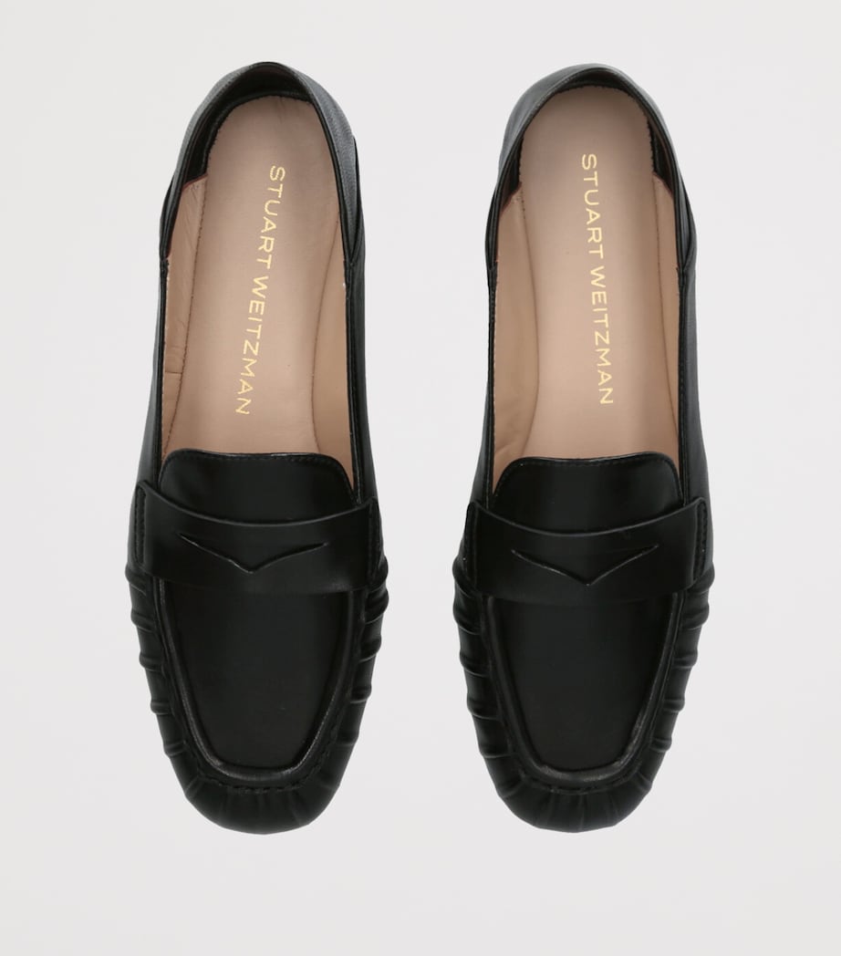 Stuart Weitzman Black Leather Brooks Loafers