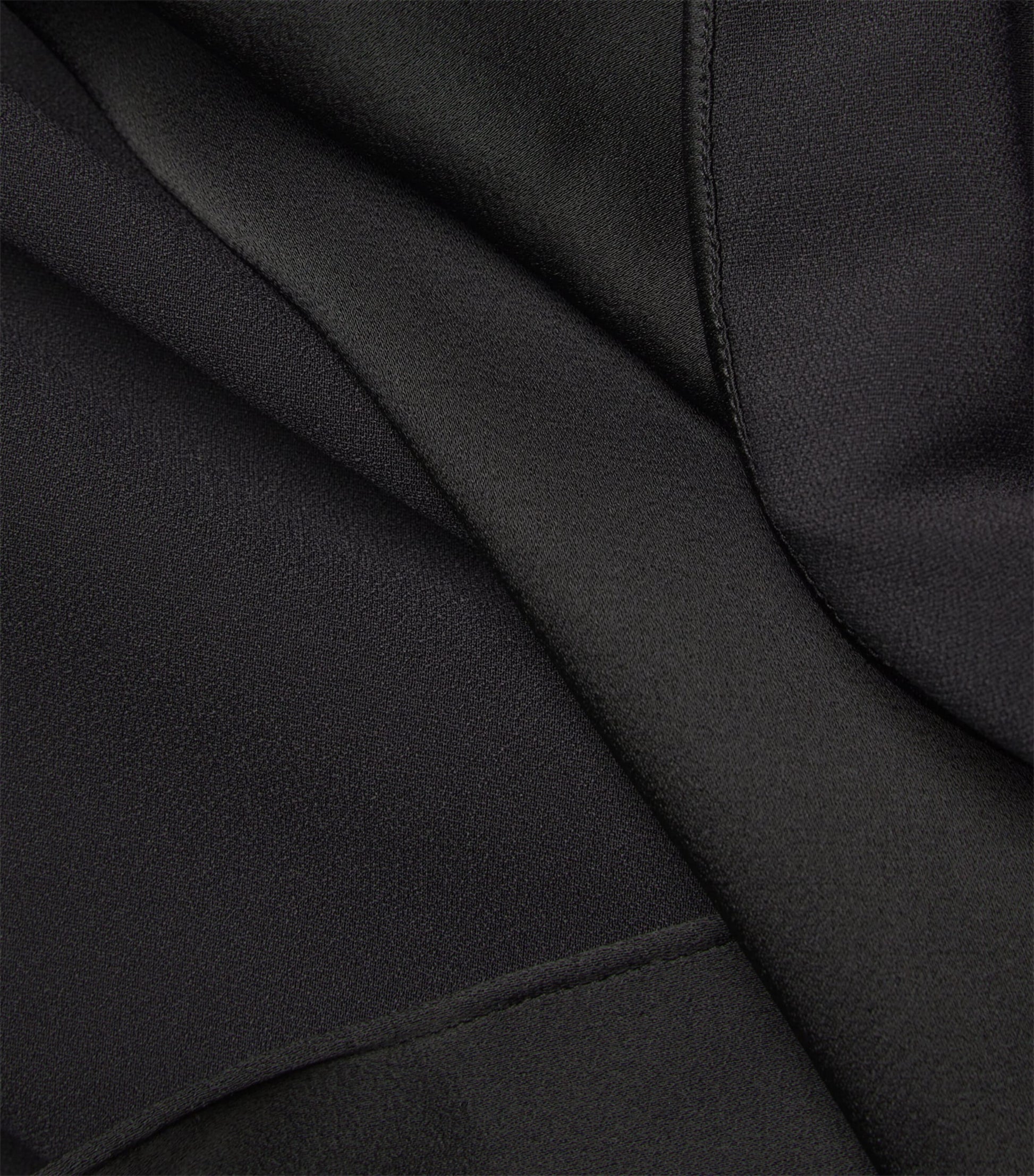 Victoria Beckham Black Satin Side-Split Gown