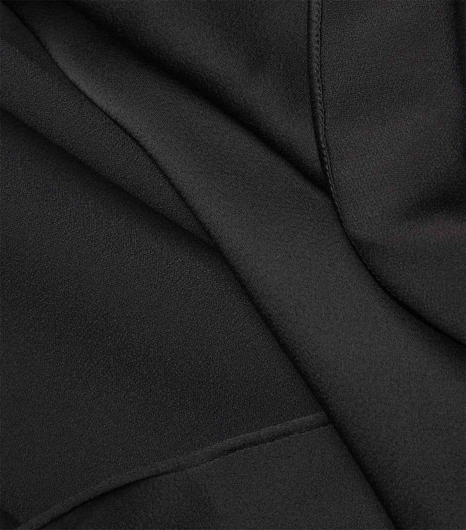 Victoria Beckham Black Satin Side-Split Gown